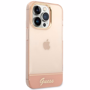 Guess Translucent iPhone 14 Pro Max 6.7" dėklas - rožinis