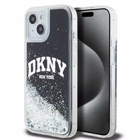 DKNY dėklas telefonui iPhone 15 6,1" HC DKHCP15SLBNAEK juodas HC skysti blizgučiai su arkinis logotipas