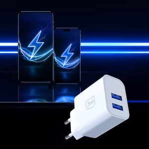 3mk FlowPower 10W 2.4A 2A sieninis įkroviklis - baltas