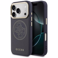Guess Perforated 4G MagSafe dėklas for iPhone 17 Pro Max - mėlynas
