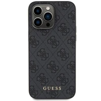 Guess 4G Metal Gold Logo dėklas telefonui iPhone 15 Pro Max - pilka