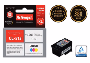 Activejet AC-513R – trijų spalvų rašalo kasetė, pakeičia Canon CL-513, 15 ml, Premium