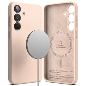 Ringke silikoninis magnetinis dėklas telefonui Samsung Galaxy S25+ - rožinis