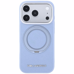 Šviesiai mėlynas KARL LAGERFELD dėklas IPHONE 18 Pro/17 Pro (Saffiano Classic Logo), suderinamas su MagSafe
