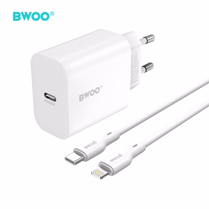 BWOO wall įkroviklis CDA233 PD 20W 1x USB-C with USB-C - Lightning laidas baltas