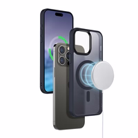 Crong Hybrid Frost MAG Cover - iPhone 15 Pro MagSafe dėklas (Navy mėlynas)