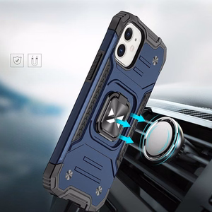 Wozinsky Ring Armor iPhone 14 Plus dėklas telefonui su magnetiniu laikikliu ir žiedu, mėlynos spalvos