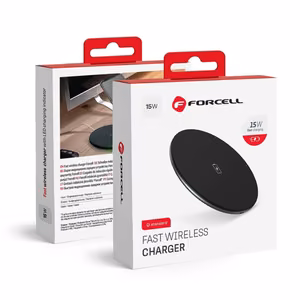FORCELL F-ENERGY greitas belaidis įkroviklis Qi QC 15W juodas