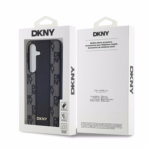 DKNY Odinis langeliais raštuotas magnetinis dėklas Samsung Galaxy S24+ - juodas