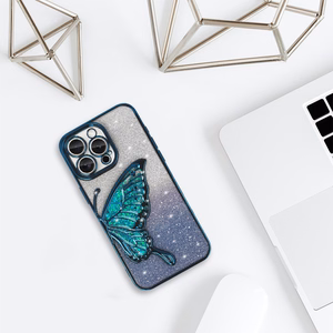 Tel Protect Butterfly Water dėklas telefonui Iphone 17 Pro mėlynas