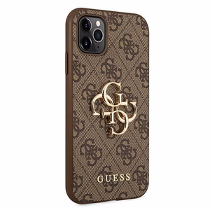 Guess 4G Big Metal Logo dėklas iPhone 11 Pro Max rudas