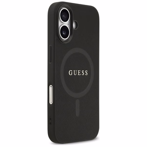 Guess Saffiano Classic Logo MagSafe dėklas for iPhone 17 - juodas