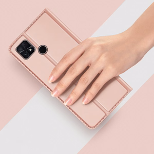 Dux Ducis Skin Pro dėklas telefonui Oppo Reno 8 su atverčiamu dangteliu, kortelių pinigine ir stovu, juodas