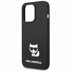 Karl Lagerfeld KLHCP14XSLCTBK iPhone 14 Pro Max 6.7 "kietas dėklas juodas / juodas Silikoninis Choupette Kūnas