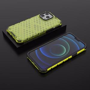 Honeycomb Case броневой чехол с TPU бампером для iPhone 13 Pro Max зелёный