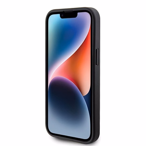 Guess GUHCP15MPS4DGPK iPhone 15 Plus 6.7" juodas/juodas kietas dėklas telefonui Strass Metal Logo