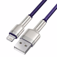 USB laidas "Lightning Baseus Cafule", 2,4 A, 1 m (violetinis)