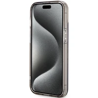 Guess IML Flowers Wreath MagSafe dėklas telefonui iPhone 15 / 14 / 13 - juodas