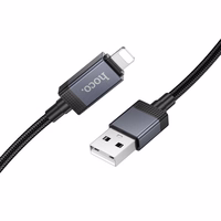 Kabelis USB A į Lightning Hoco 2,4A su ekranu 1 m X118 juodas