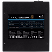 Aerocool LUX 650W maitinimo blokas 20+4 pin ATX ATX Juoda