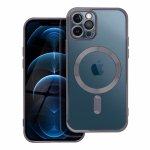 ELECTRO MAG COVER dėklas telefonui suderinamas su MagSafe iPhone 12 Pro juodas
