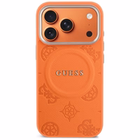 Guess Peony Hot Stamp MagSafe Dėklas for iPhone 17 Pro Max - oranžinis