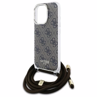 Guess Crossbody Cord 4G Print dėklas iPhone 16 Pro Max - rudas