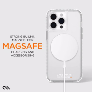 Case-Mate Ultra Tough+ D3O MagSafe dėklas, skirtas iPhone 15 Pro Max, skaidrus