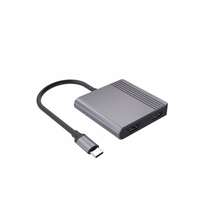 Gembird A-CM-COMBO3-04 USB C tipo 3 viename daugiaprievadis adapteris (2 USB prievadai + 2 HDMI prievadai + PD), kosminė pilka