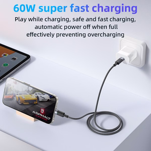 Yesido Kabelis CA160 pintas - Type C į Type C - PD 60W 1,2 metro juodas