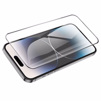 Borofone grūdintas apsauginis stiklas BF6 Diamond Armor viso ekrano HD Iphone 15 Pro telefonui - 10 vienetų rinkinys