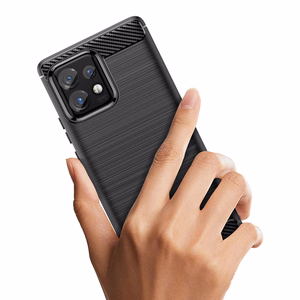 Carbon Case silikoninis dėklas telefonui Motorola Edge 40 Pro - juodas