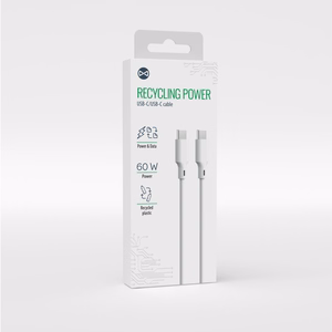Forever recycling  laidas USB-A - USB-C 1,5m 3A KR60-AC-00 baltas