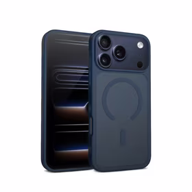 Crong Hybrid Matte Magnetic - MagSafe iPhone 17 Pro Max dėklas (Navy mėlynas)