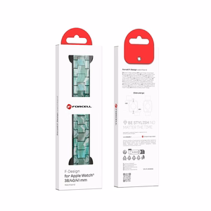 FORCELL F-DESIGN FA04 marmuro tekstūros dervos dirželis APPLE laikrodžiui 38 / 40 / 41 mm žalias