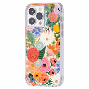 Rifle Paper Clear MagSafe dėklas, skirtas iPhone 14 Pro Max, „Garden Party Blush“ rašto
