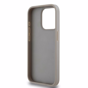 DKNY Odinis mono juosta ir metalinis logotipas dėklas telefonui iPhone 15 Pro Max - smėlio
