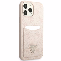 Guess 4G Triangle Logo Cardslot Case for iPhone 13 Pro / 13 - Pink
