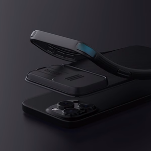 Nillkin CamShield Pro dėklas telefonui iPhone 16 Pro Max su kameros dangteliu - juodas