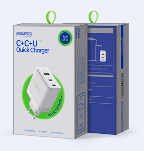 Įkroviklis DUZZONA T1 65W 2xUSB-C/USB-A baltas