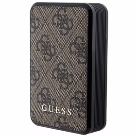 Guess Išorinė baterija 18W GUPB10DP4GEGW 10000mAh ruda/ruda 4G Odinis Metalinis Logotipas