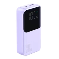 Joyroom JR-PBC06 mini išorinė baterija su įmontuotais USB-C / Lightning kabeliais 30W 10000mAh - violetinė