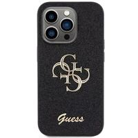 Guess Glitter Script Big 4G dėklas telefonui iPhone 15 Pro Max – juodas