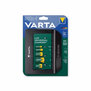 VARTA LCD UNIVERSALUS ĮKROVIKLIS + 57688 9V, R14, R20 (be baterijų)