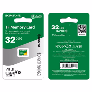 Borofone atminties kortele MicroSD 32GB SDHC Class10 90MB/s (pazeista pakuote)
