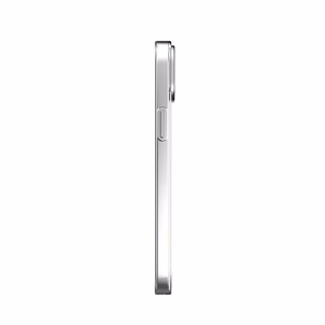 Moshi iGlaze dėklas, skirtas iPhone 14 Plus, suderinamas su MagSafe, skaidrus su „Meteorite Gray“ spalvos detalėmis