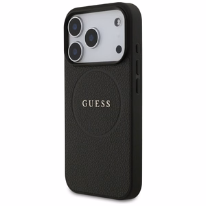 Guess Grūdėtas Žiedas Magnetinis dėklas telefonui iPhone 17 Pro - juodas