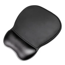 Ergonomic Mouse Pad and Wrist Rest Gel Eco Leather Large Anti-Slip - Black