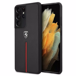 Ferrari FEOSIHCS21LBK S21 Ultra G998 juodas/juodas hardcase Off Track Leather Nylon Stripe