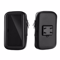 Motociklo laikiklis mobiliajam telefonui atsparus vandeniui su užtrauktuku (6,4" - 8") juodas